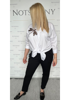Kép 1/4 - himzett női fehér ing, szitakötő, xxl, molett