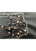 Kép 2/2 - fekete ing, gyöngyös zseb, xxl, molett