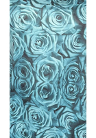 Kép 2/4 - marone, női hosszú buborék ruha, türkiz rózsa, kerek nyak, ejtett váll, bújtatott zseb, molett, xxl, plussize