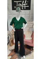 Kép 2/2 - taffi női vastag, meleg, táli nadrág, fekete, megkötős, trapéz szabás, zsebes, molett, xxl