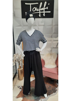 Kép 1/2 - taffi női vastag, meleg, táli nadrág, fekete, megkötős, trapéz szabás, zsebes, molett, xxl