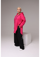 Kép 3/3 - taffi női meleg kapucnis pulóver, pink, asszimetrikus, molett, xxl