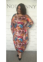 Kép 3/4 - taffi női hosszú buborék ruha, színes, őscsiga, molett, xxl