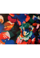 Kép 3/3 - taffi női rövid buborék ruha, piros, kék virgáok, viszkóz, molett, xxl