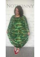 Kép 2/3 - taffi női hosszú terepmintás buborék ruha, molett, xxl, zöld
