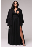 Kép 4/4 - taffi női decens alkami ruha, fekete, finomcsillogás, molett, xxé