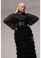 Kép 3/3 - taffi női rugalmas maxi szoknya, molett, fekete, xxl