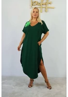 Kép 1/2 - taffi női v-nyakú buborék ruha, fekete, v-nyak, molett, xxl