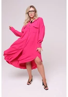 Kép 1/2 - taffi női nyári ingruha pink, nem gyűrődik, molett, xxl, a-vonal