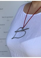Kép 2/2 - drót női nyaklánc szerelmes szív piros madzag