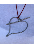 Kép 1/2 - drót női nyaklánc szerelmes szív piros madzag