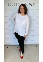 Kép 2/5 - fekete női fekete elegáns nadrág szteccs gyöngyös masnival, kövekkel, övvel 42,44,46,48
