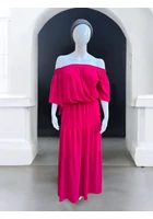 Kép 3/3 - taffi, női nyári maxi ruha, málna, molett, xxl