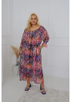 Kép 1/4 - taffi  női maxi ruha, színes, zsinóros, molett, plussize, xxl