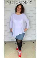 Kép 1/3 - aszimmetrikus vagány női felső hossz ujj fehér