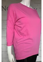 Kép 1/3 - hátul hosszabb felső rózsaszín streccs kerek  nyakú m l xl 2xl 3xl 4xl