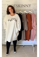 Kép 2/4 - mickey egér női ruha tunika fehér szívhang vidám bő extra méret l xl 2xl 3xl 4xl 5xl
