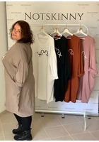 Kép 1/4 - mickey egér bézs női ruha tunika szívhang bő extra méret l xl 2xl 3xl 4xl 5xl zsebekkel