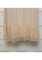 Kép 2/3 - női trikó, atléta, aláöltözet, bézs, testszínű tüll  alj, extra nagy méret, molett l-2xl
