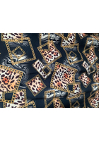 Kép 6/6 - elegáns női nagy méretű ruha, fekete, leopárd minta, arany láncok, molett, xxl