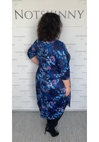 Kép 6/6 - noi nagy méretű buborék ruha csodáklatos kék színnel, zsebekkel, xxl, molett, plussize