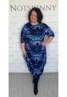 Kép 4/6 - noi nagy méretű buborék ruha csodáklatos kék színnel, zsebekkel, xxl, molett, plussize