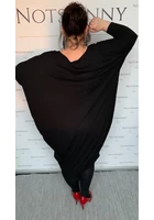 Kép 5/5 - fekete taffi női extra nagy klasszik ruha, molett, xxl, plussize, lefelé szűkül, kerek nyak