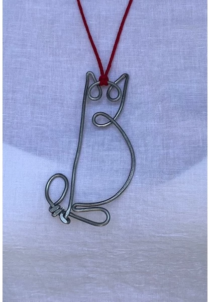 drót női nyaklánc macska cica