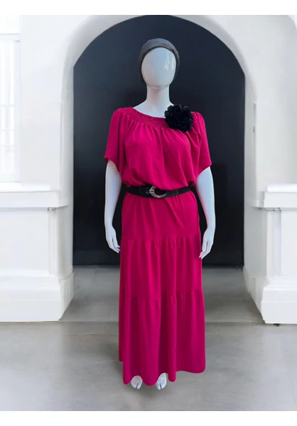 taffi, női nyári maxi ruha, málna, molett, xxl