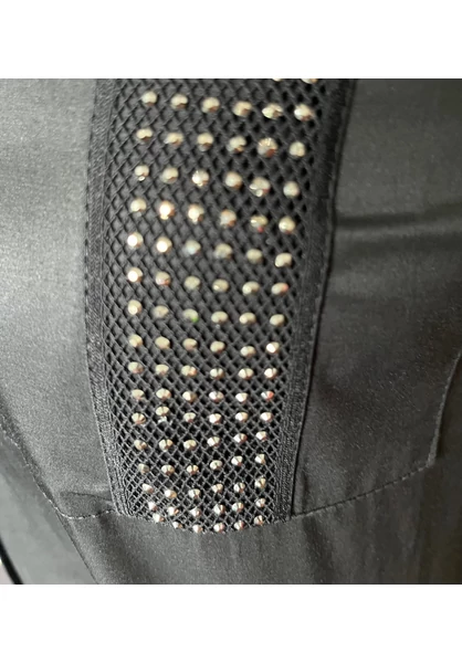 fekete női ing, kövekkel, hátul hosszabb, molett, xxl