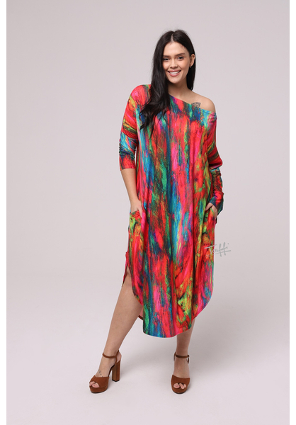 Taffi női hosszú bunorék ruha, molett, xxl, színes