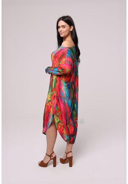 Taffi női hosszú bunorék ruha, molett, xxl, színes