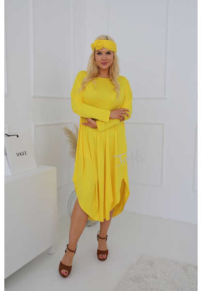 taffi női hosszú buborék ruha klasszikus, citrom, plus size, molett