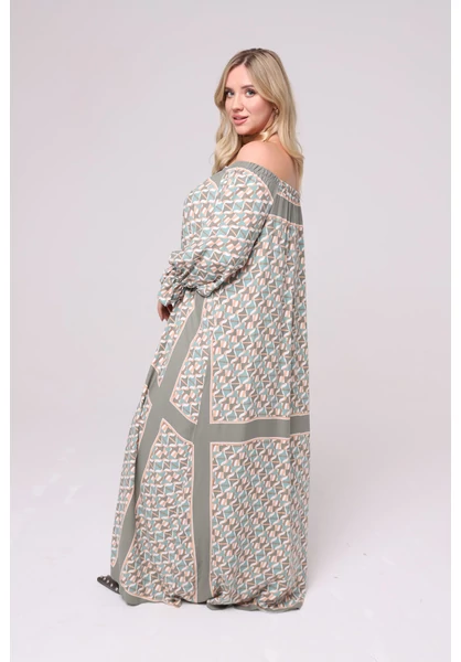 taffi csodaszép, maxi ruha, retro, zöld, türkiz, szalag, molett, xxl