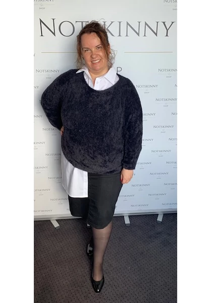 marguerite by mako női pihepuha pulóver, fekete, denevérujjú, rugalmas, molett, plus size xxl