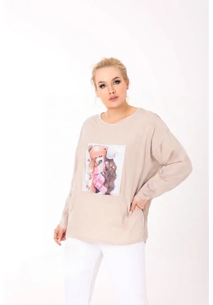 taffi női bész felső kismackós mintával molett, xxl
