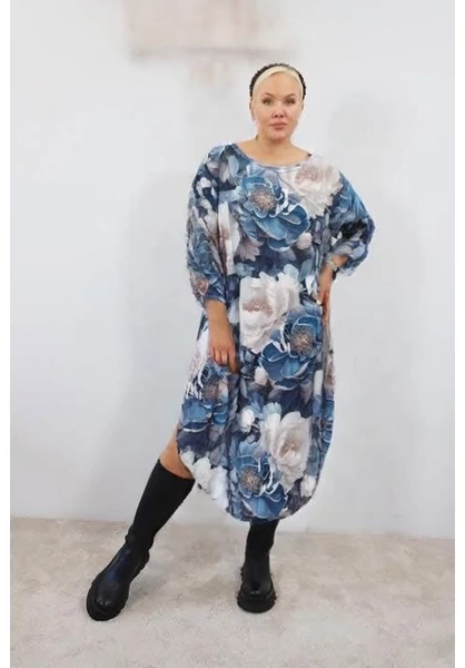 taffi női bbuborek ruha, kék virágos