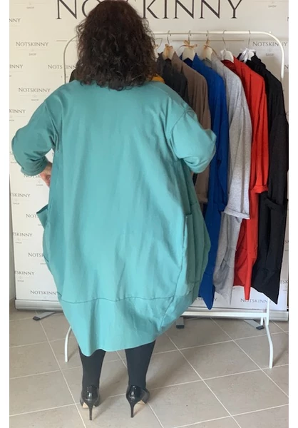 nagy pamut kardigán zsebes xl 2xl 3xl 4xl 5xl türkiz női
