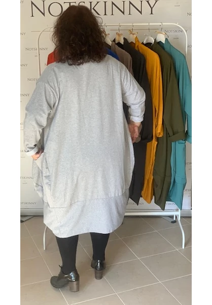 nagy pamut kardigán zsebes xl 2xl 3xl 4xl 5xl világosszürke női