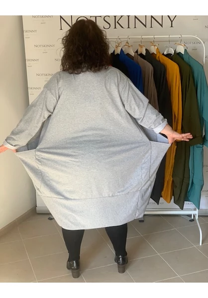 nagy pamut kardigán zsebes xl 2xl 3xl 4xl 5xl vilagosszürke női