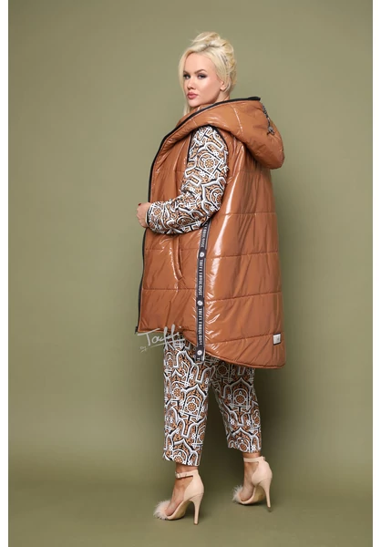 taffi női szabadidő szett, nagy méret, ülepes nadrág, barna, fehér, gucci, molett, xxl, plusszie