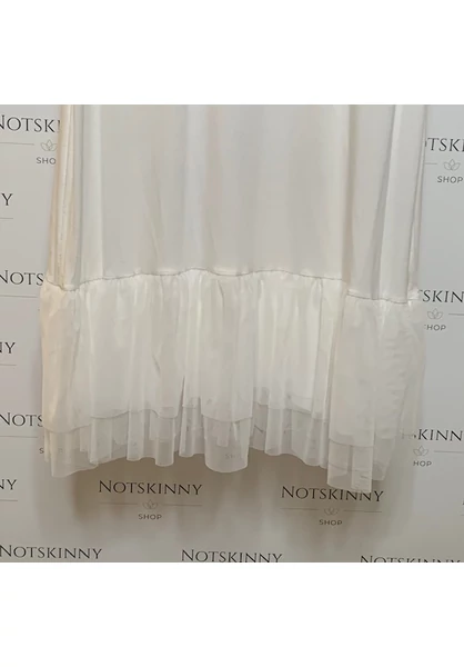 női trikó, atléta, aláöltözet, feher tüll  alj, extra nagy méret, molett l-2xl