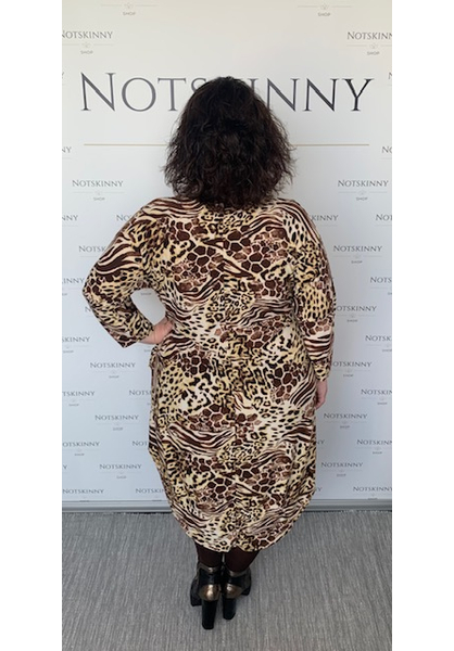 női nagy méretű leopárd mintás női ruha, zsebekkel, rugalmas anyag, buborék, xxl, molett