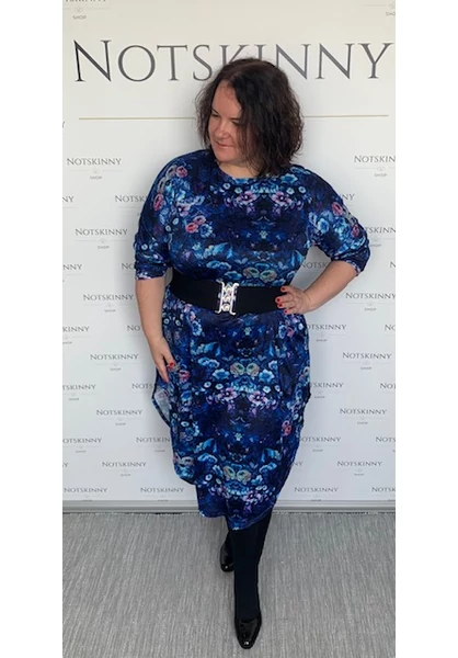 noi nagy méretű buborék ruha csodáklatos kék színnel, zsebekkel, xxl, molett, plussize