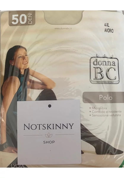 elefántcsont női harisnyanadrag, bc. donna, 50 den, lépésbetétes, xl 
