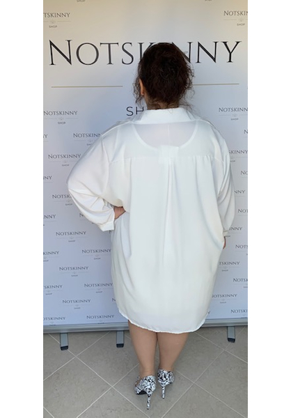 extra nagy méretű női ing blúz ruha tunika fehér gombokkal, elől rövidebb, kerekített oldalt, xl, 5xl molett, plus size