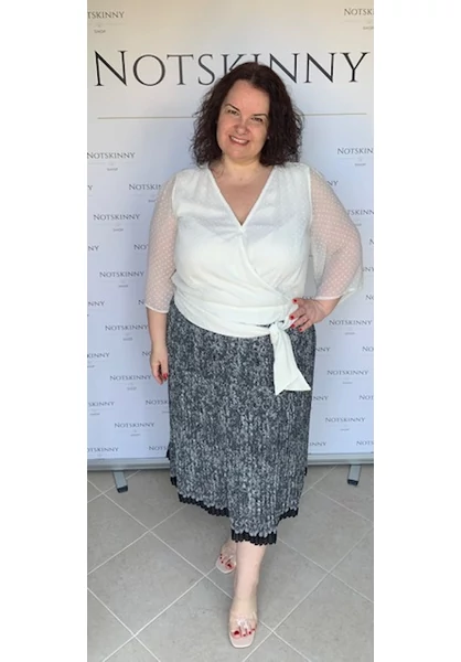 rakott női szoknya molett plus size pliszírozott csipke minta virágokkal