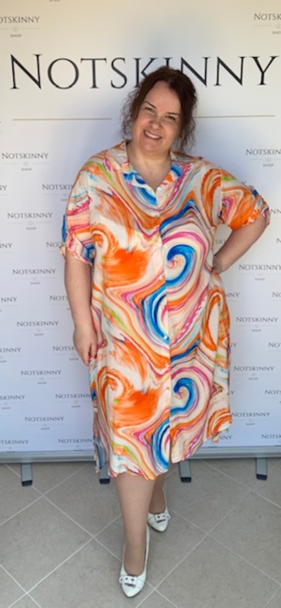 Nagy méretű női ingruha - narancs